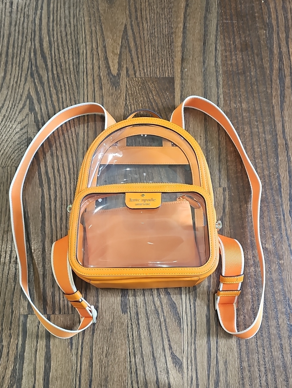 kate spade Clear Orange Trim Mini Backpack